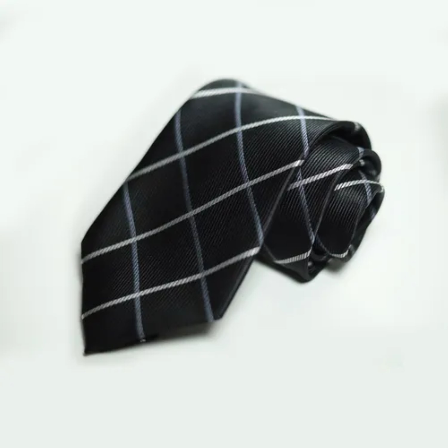 Classic Set Corbata Pa&ntilde;uelo Mancuernilla Hombre 5 Piezas negra rallada image number null