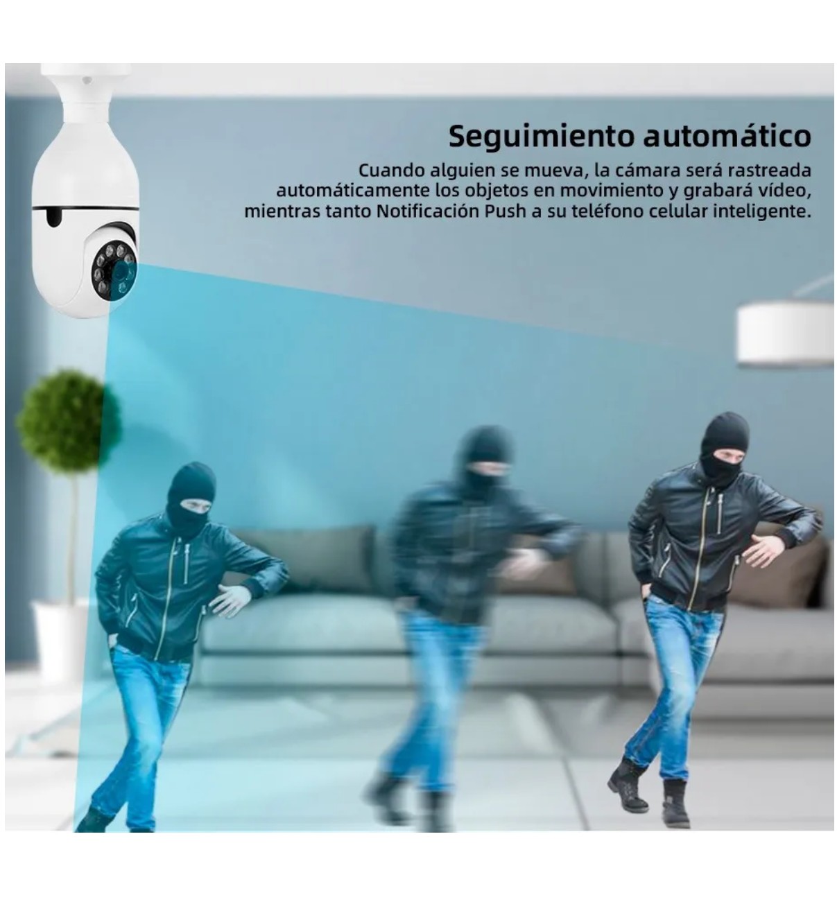 2pcs C&aacute;mara De Seguridad Wifi De 360&deg; Belug Visi&oacute;n Nocturna Alarma Blanco image number null