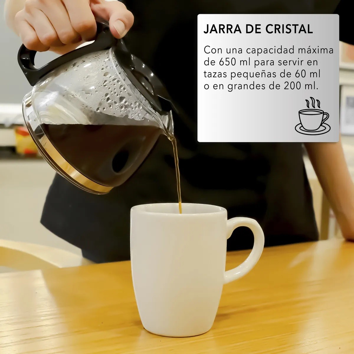 Cafetera El&eacute;ctrica Con Jarra De Cristal Color Negro image number null