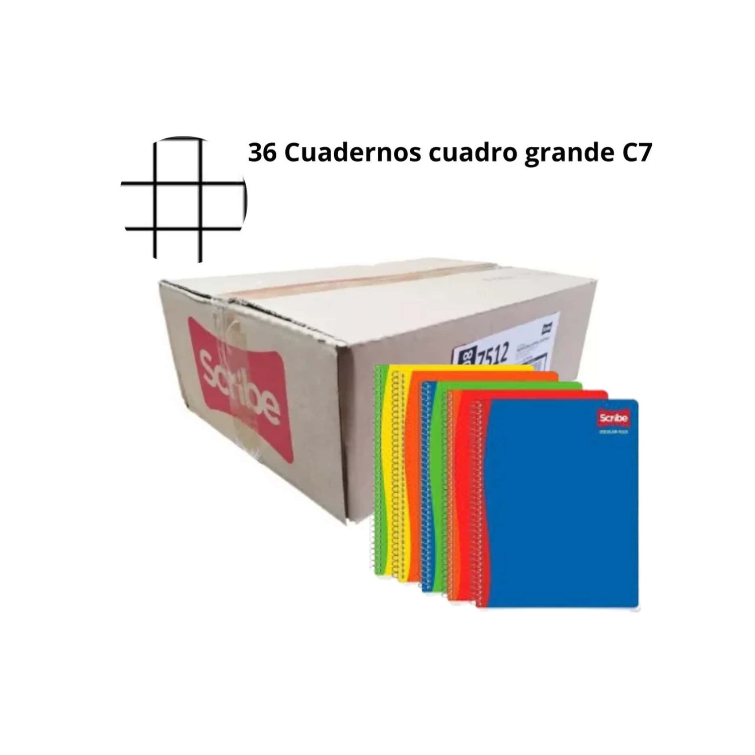 Caja con 36 Cuadernos Scribe Profesional Cuadro Grande De 100 Hojas Pasta Semi R&iacute;gida image number null