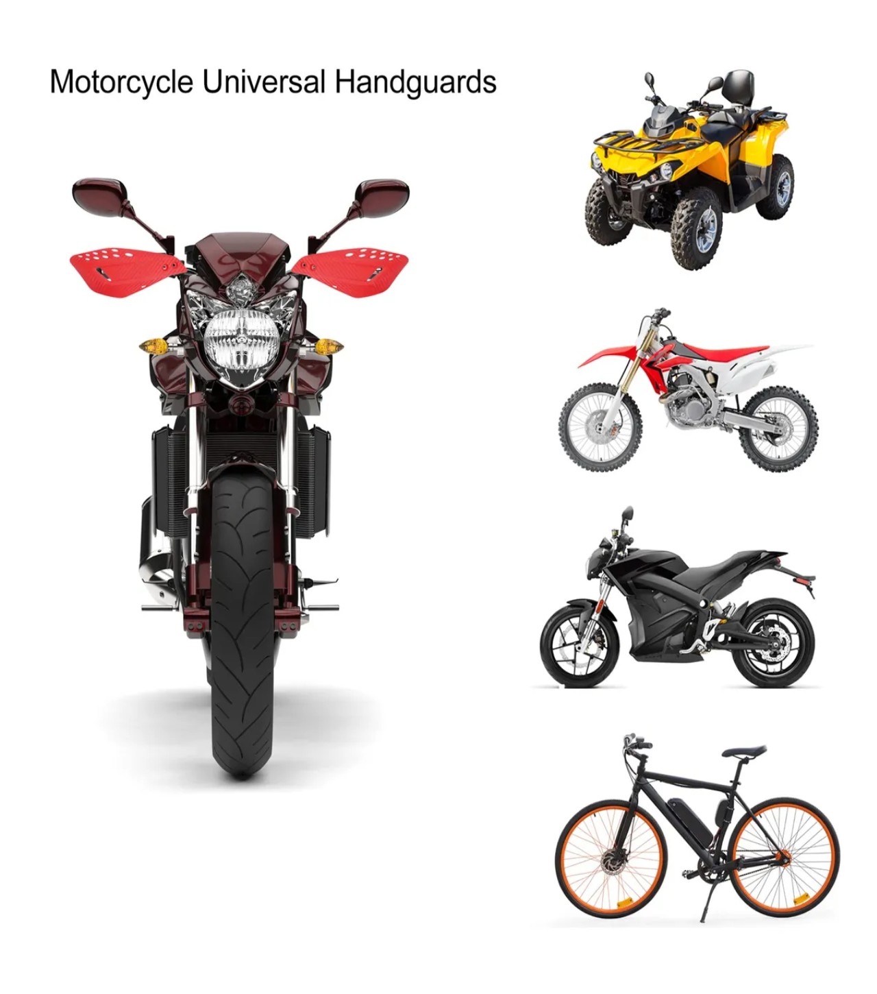 Protector Manubrio Moto Cubrepu&ntilde;o Universale Para Motocros rojo image number null