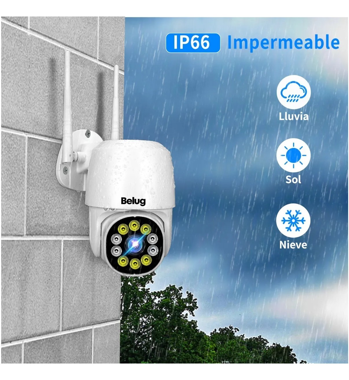 mp C&aacute;mara De Seguridad Vigilancia Wifi Alarmaa Ip Belug Blanco image number null