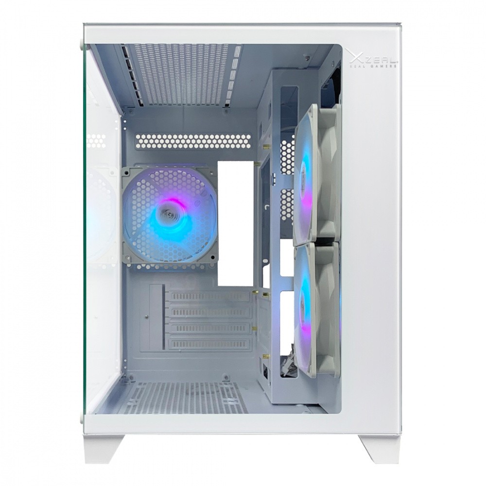 Gabinete Xzeal Panzer II Cubo, Mini-Tower, Micro-ATX, USB 2.0/3.0, sin Fuente, 3 Ventiladores Instalados, Blanco image number null
