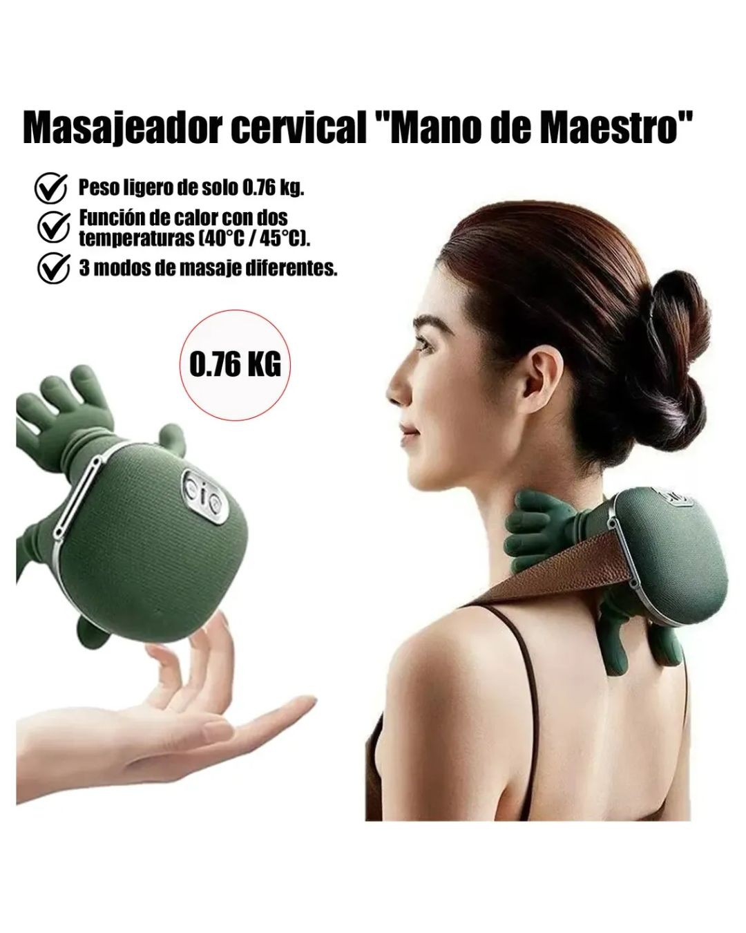 Masajeador Port&aacute;til Cuello Espalda Manos Infrarojo image number null