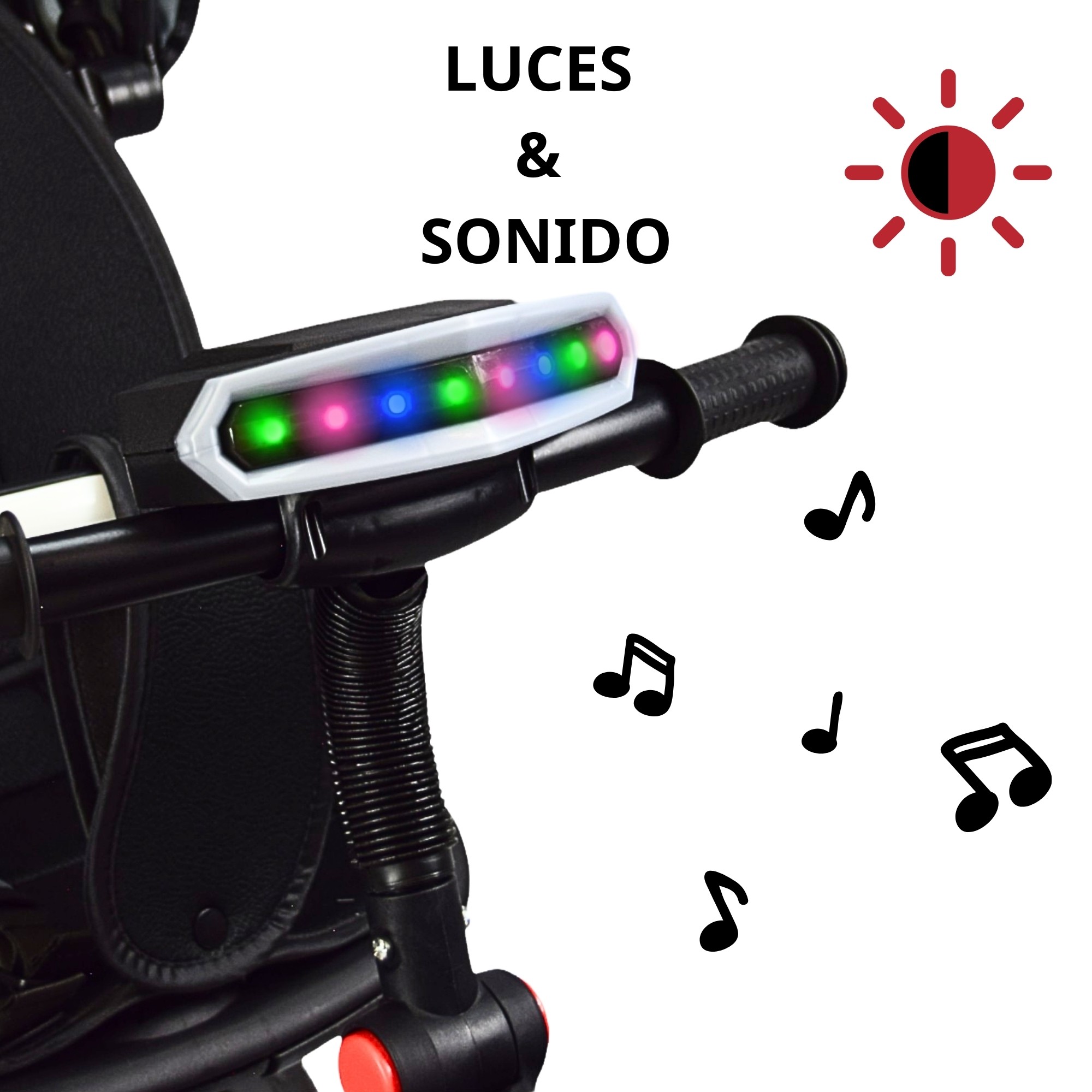 Triciclo para Ni&ntilde;os Asiento Giratorio Reclinable con Luz y Sonido - Rosa image number null