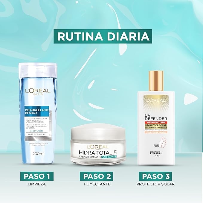 A L'Or&eacute;al Paris Crema Anti-Brillo Hidra Total 5 Matificante, 50ml. image number null