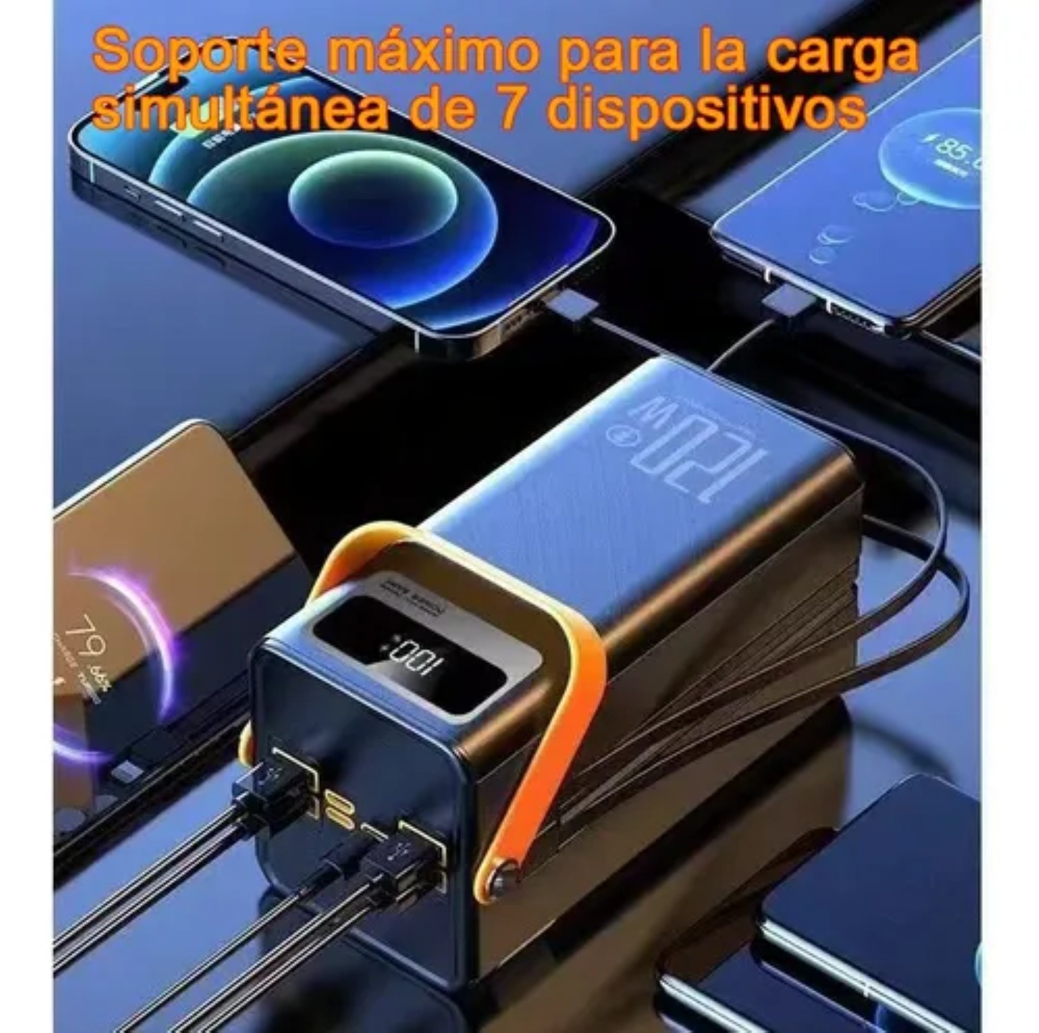 Power Bank Bater&iacute;a Port&aacute;til 60000mah Cargador Ultrar&aacute;pida Blanca Naranja image number null