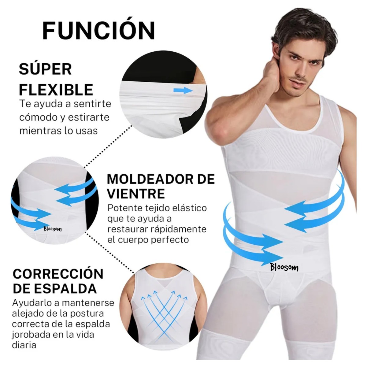2pcs Ginecomastia Camisa Hombres Adelgazamiento Pecho Talla XL Negro/Blanco image number null