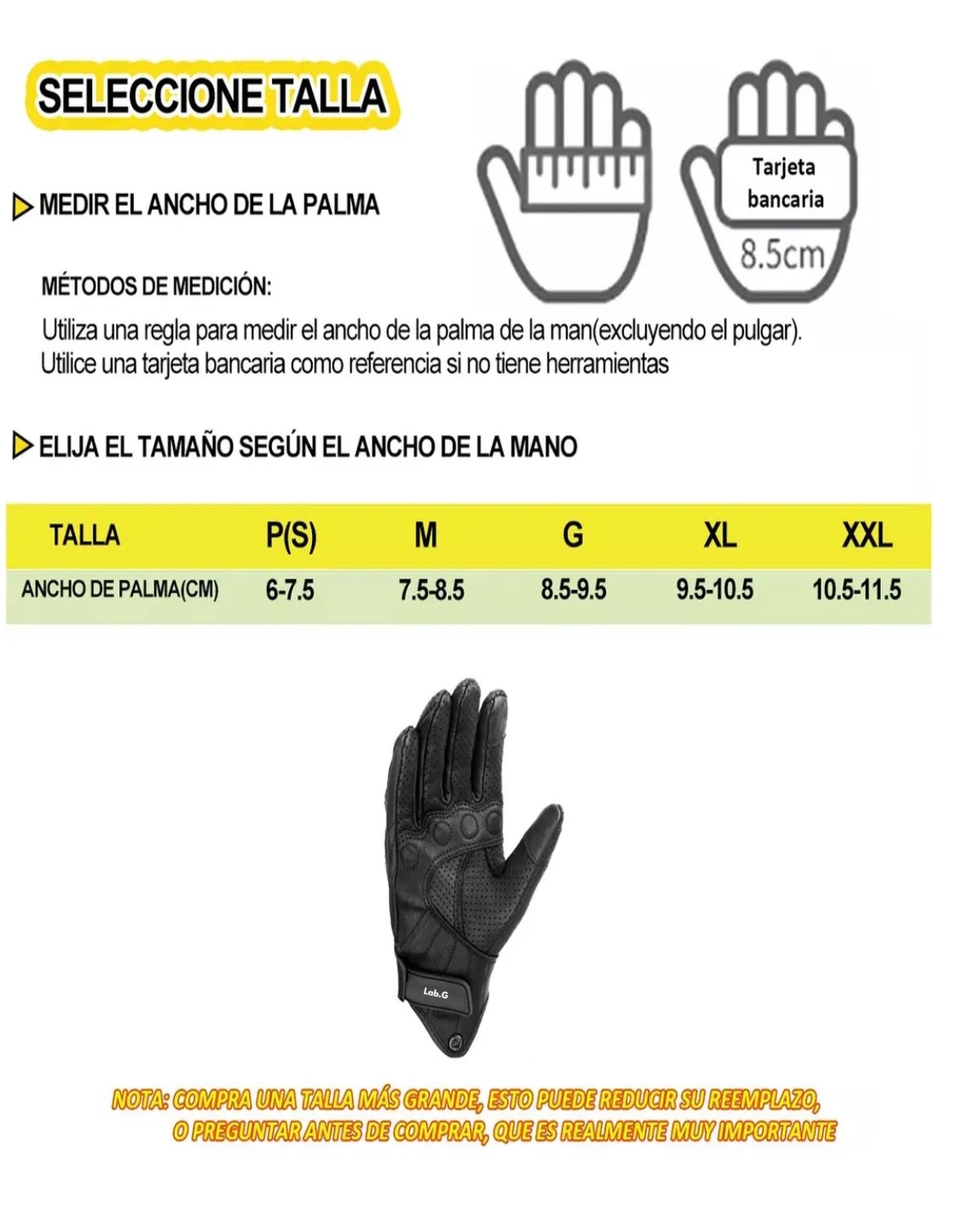 Guantes De Moto 100% Cabra Piel T&aacute;ctil Talla G Con Agujero image number null