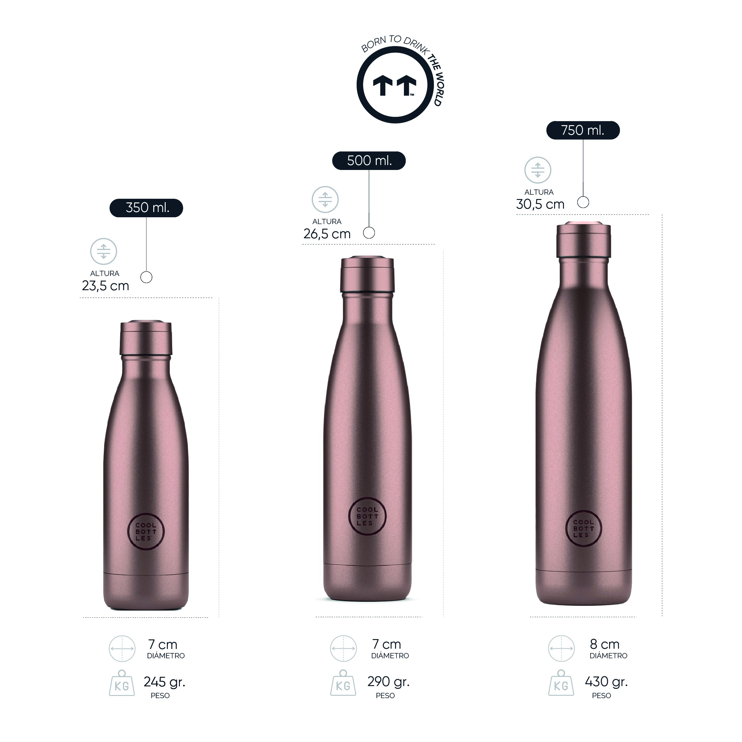 Cool Bottles Botella Termo Metallic Rose 750ml image number null