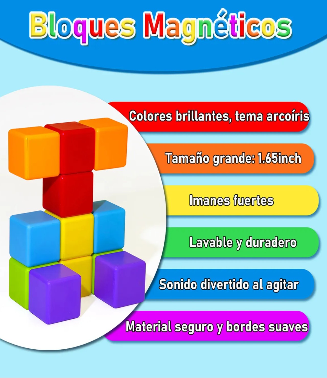 Bloques Magn&eacute;ticos 12pz Colores image number null