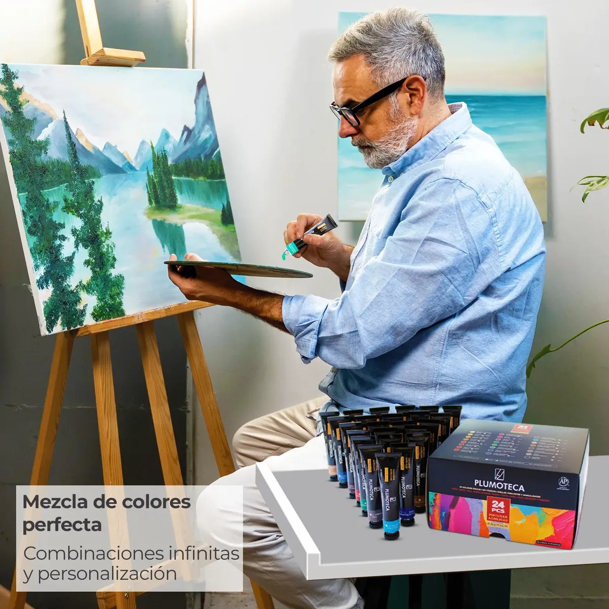 "Pintura Acr&iacute;lica Profesional 24 Colores Con 22ml Plumoteca " image number null