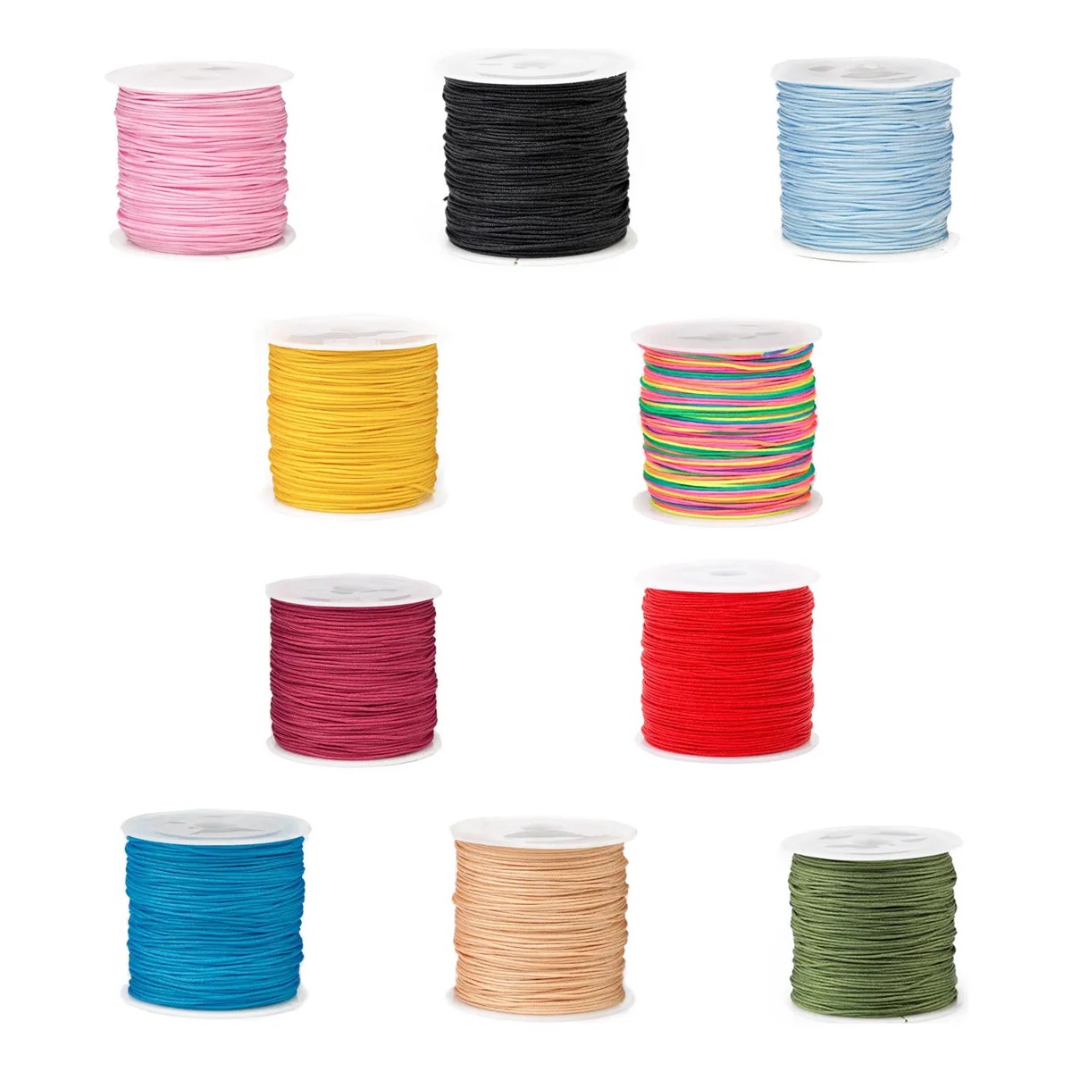 10 Rollos-hilo Chino 0.8mm,hilo Para Pulseras,macrame 450m Color 1 image number null