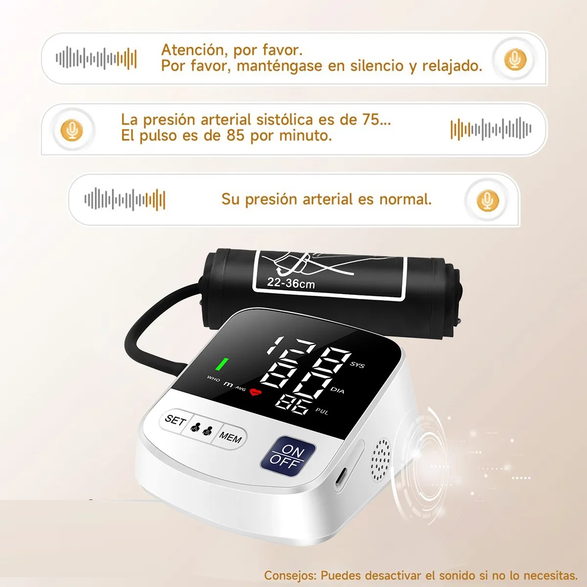 Aparato Checar La Presion Digital Arterial Con Brazo Blanco image number null