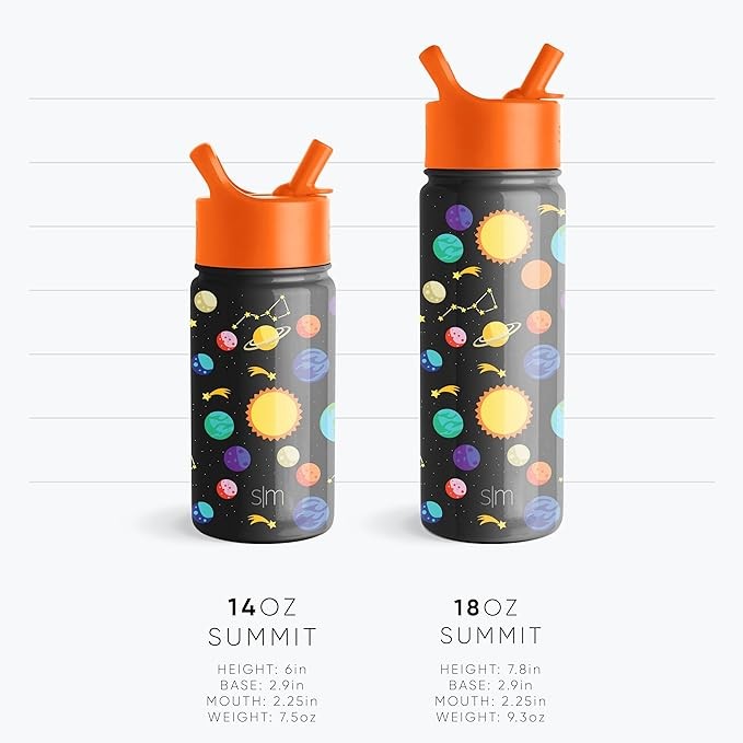 Simple Modern Botella de Agua para Ni&ntilde;os con Pajita | Vaso T&eacute;rmico Acero Inoxidable Aislado Reutilizable para Ni&ntilde;os y Ni&ntilde;as | Summit Colecci&oacute;n | 415ml | Under the Sea. image number null