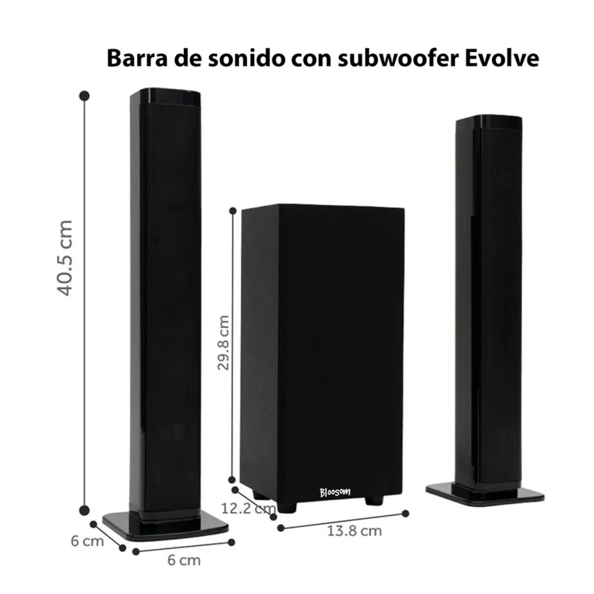 Barra De Sonido Con Woofer Bluetooth Usb, Negro image number null