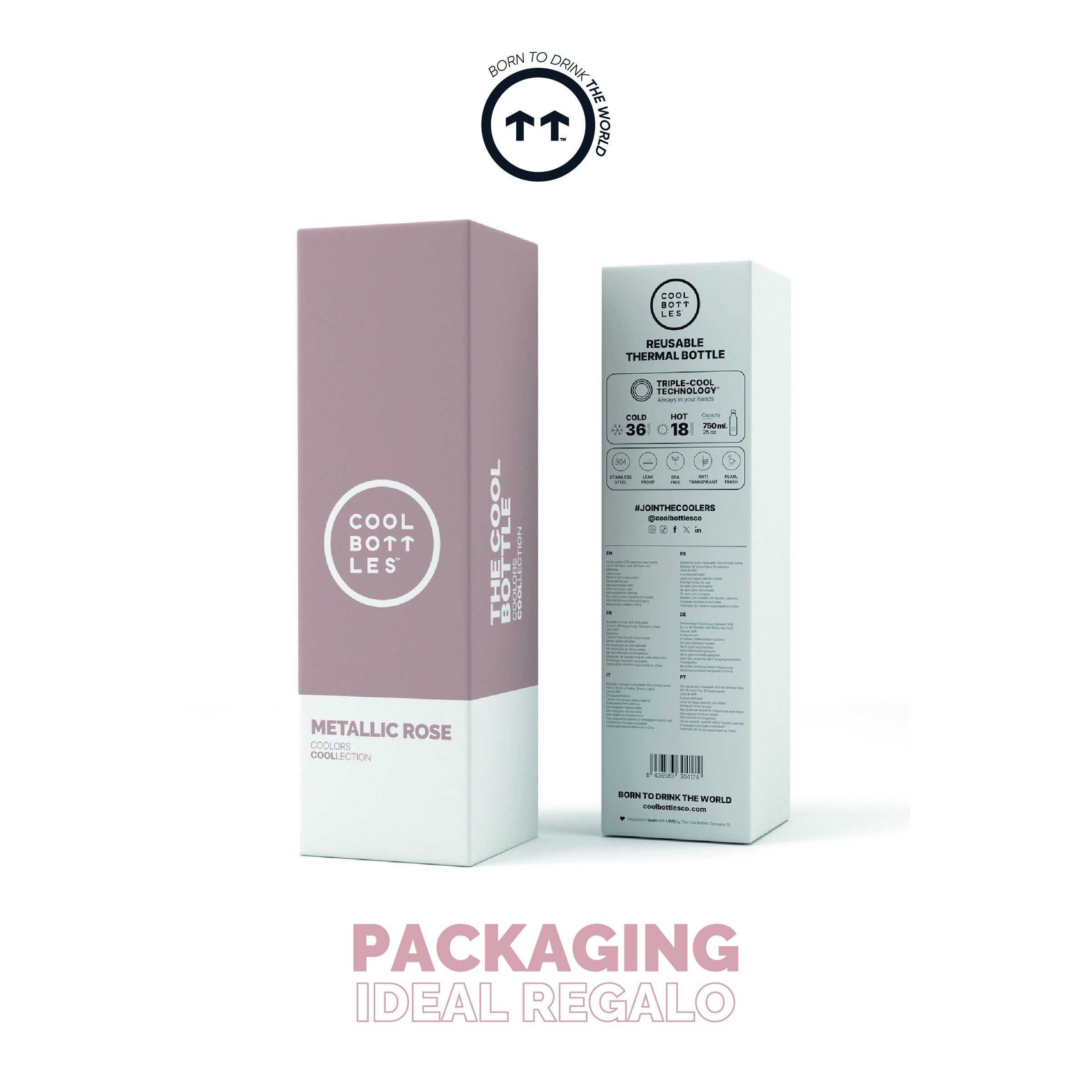 Cool Bottles Botella Termo Metallic Rose 750ml image number null