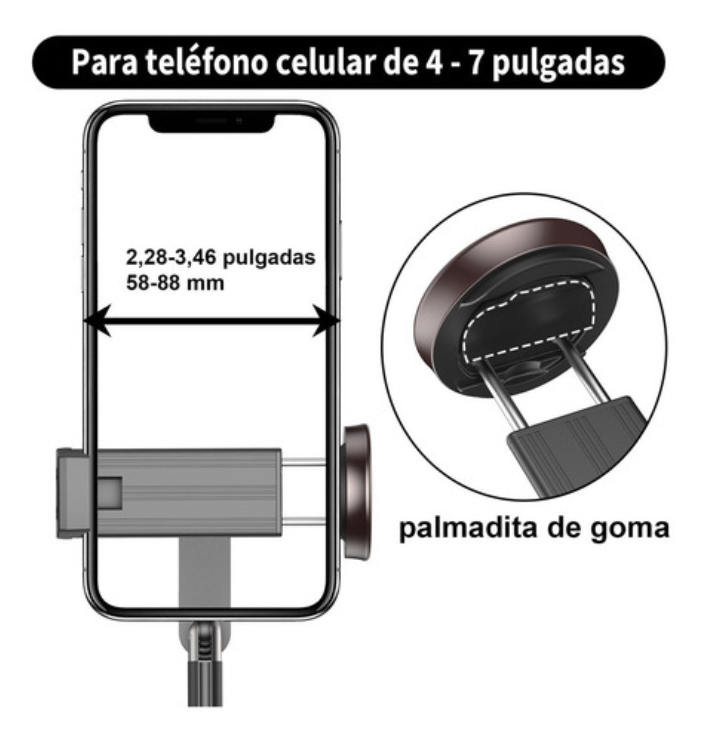 60in Tripode Para Selfie Stick Port&aacute;til Para Telefono Negro image number null