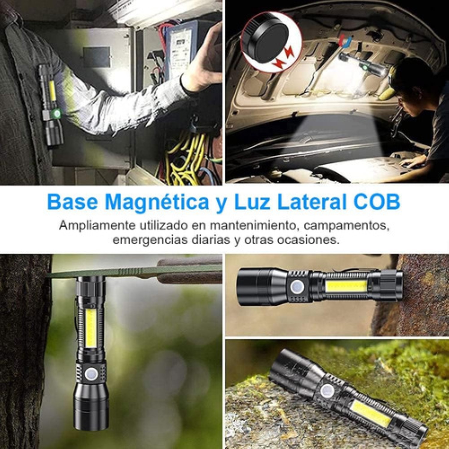 Linterna T&aacute;ctica Uv Recargable 1800lm 7 Modos De Iluminaci&oacute;n Negro image number null