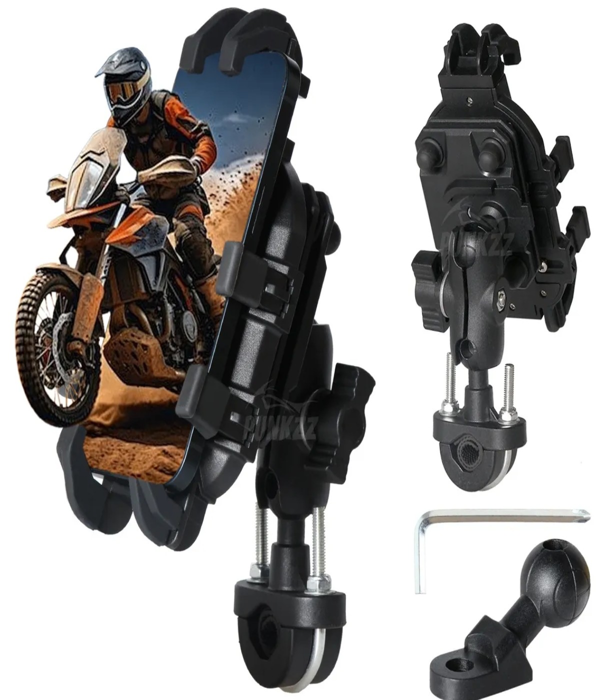 Soporte Celular Moto/bicicleta Con Absorci&oacute;n De Choque 2en1 negro image number null