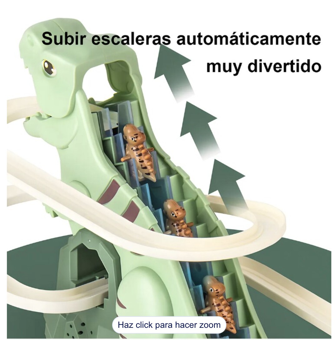 Juguete Infantil De Tobog&aacute;n De Escalada Con 3 Dinosaurios Modelo Verde image number null