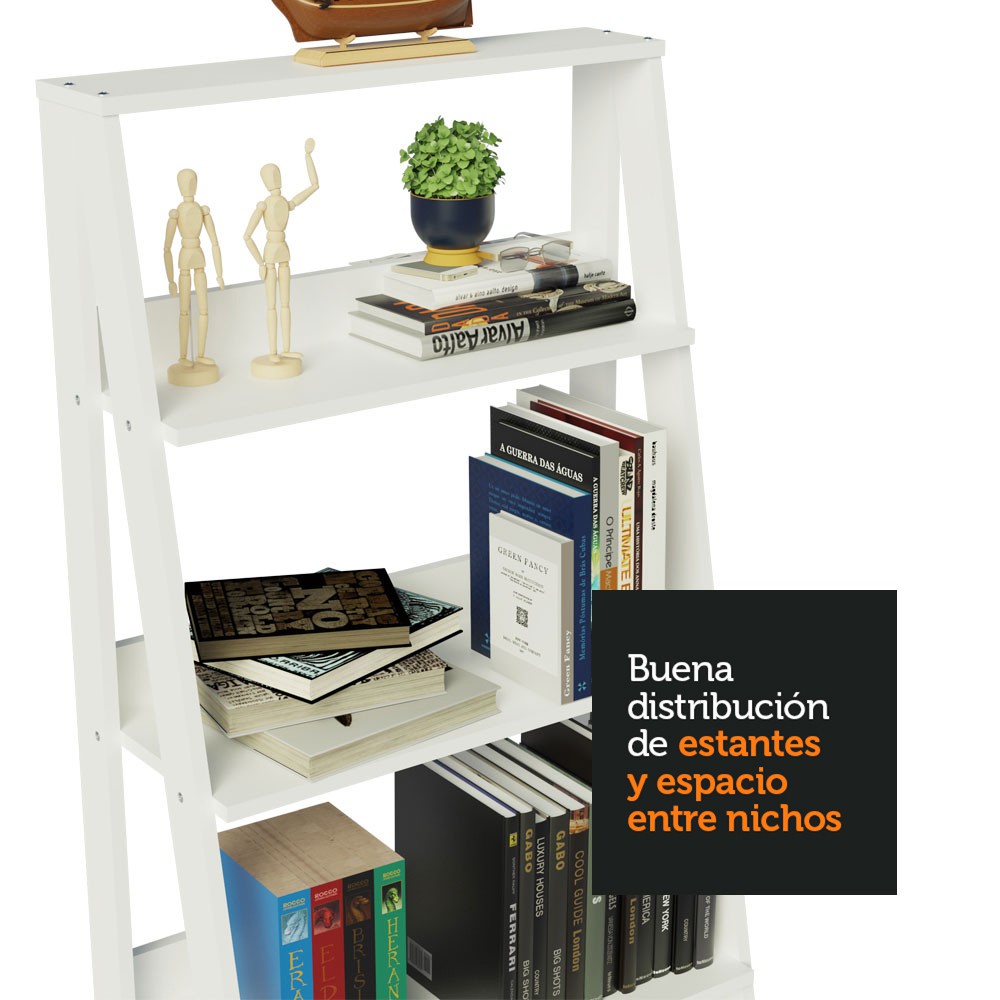 Mueble Biblioteca Librero Madesa Con 4 Niveles Blanco 2 image number null