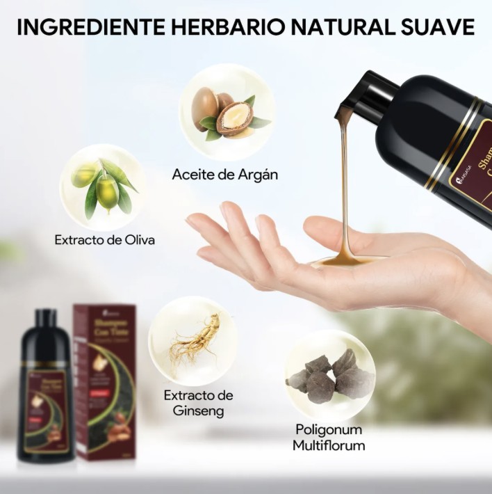 Shampoo Con Aceite De Arg&aacute;n Tinte Cubre Canas 2 Pzs image number null