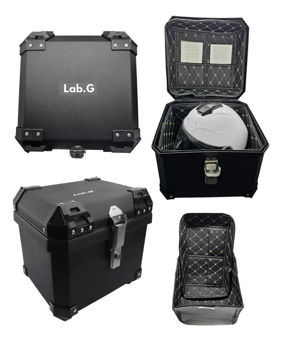 Baul Moto Caja Acabado Aluminio Funda Interior negro image number null