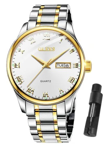 Reloj Olevs Classic Quartz De Acero Inoxidable Para Hombre image number null