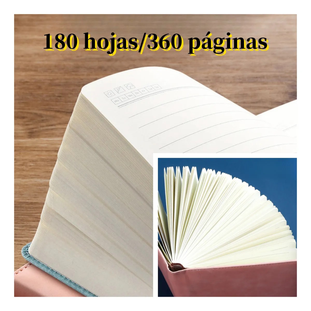 Cuaderno Forrado Tapa Dura Para Regalo Escolar, 360 P&aacute;ginas Marron image number null