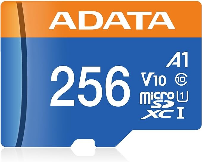 ADATA 256 GB Tarjeta de Memoria Micro SDXC con Adaptador Color Negro con Azul A1 (Clase 10). image number null