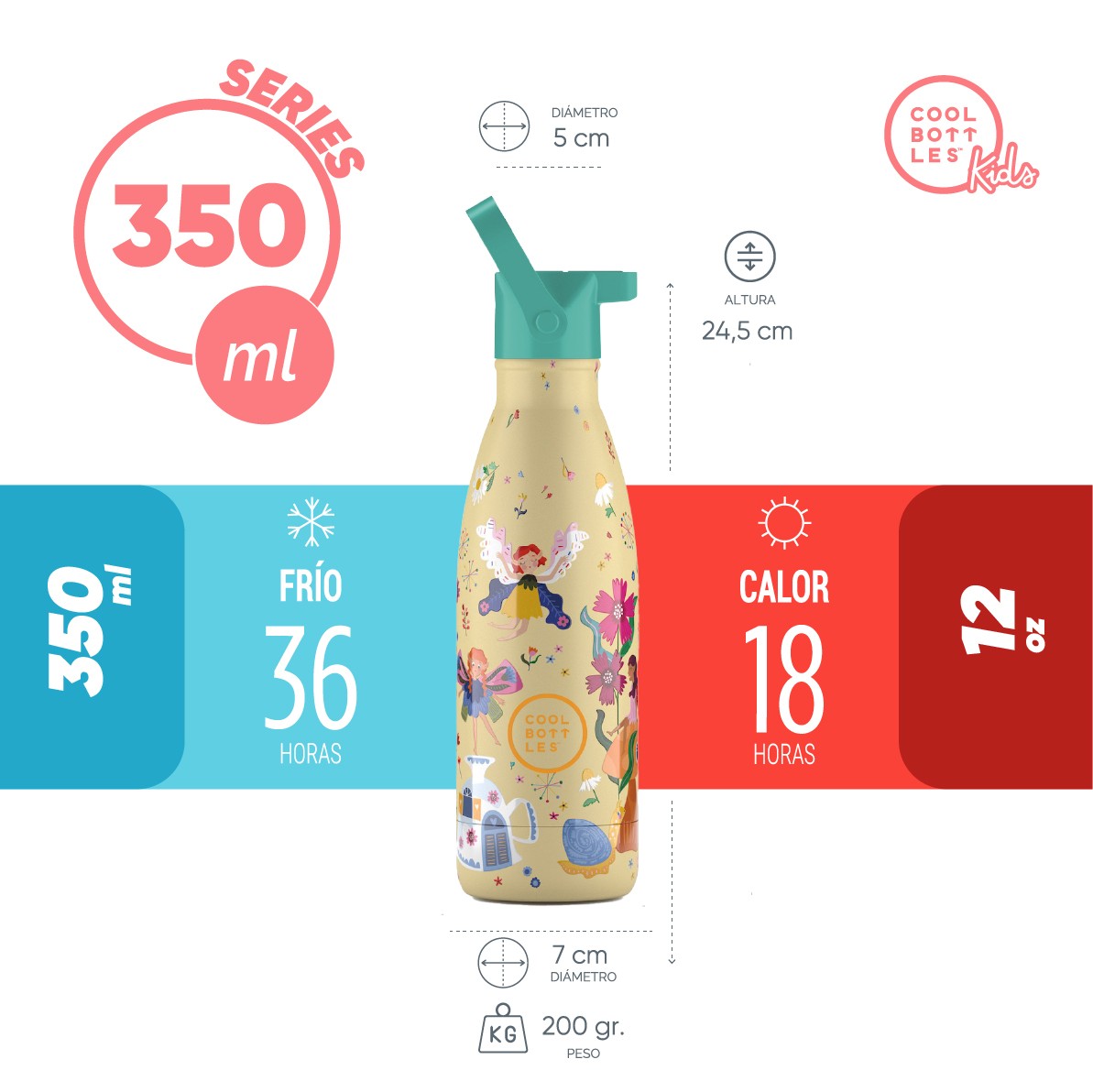 Cool Bottles Botella Termo Infantil Magical Fairies 350ml image number null