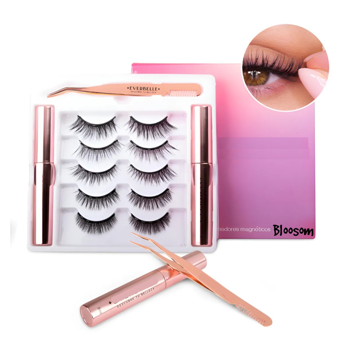 Kit De Pesta&ntilde;as Postizas 3d Magn&eacute;ticas & Delineador De Ojos, Negro image number null