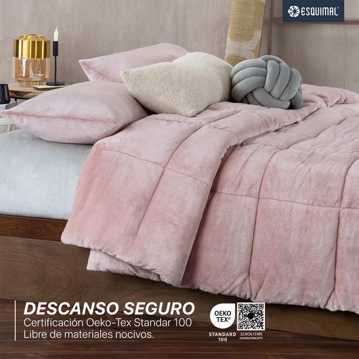 Edred&oacute;n Invernal Cobertor King Size + Fundas Rosa ESQUIMAL. image number null
