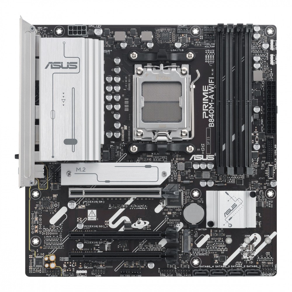 Tarjeta Madre ASUS PRIME B840M-A WIFI, Micro-ATX, Socket AM5, AMD B840, 192GB DDR5, HDMI/DP para AMD image number null