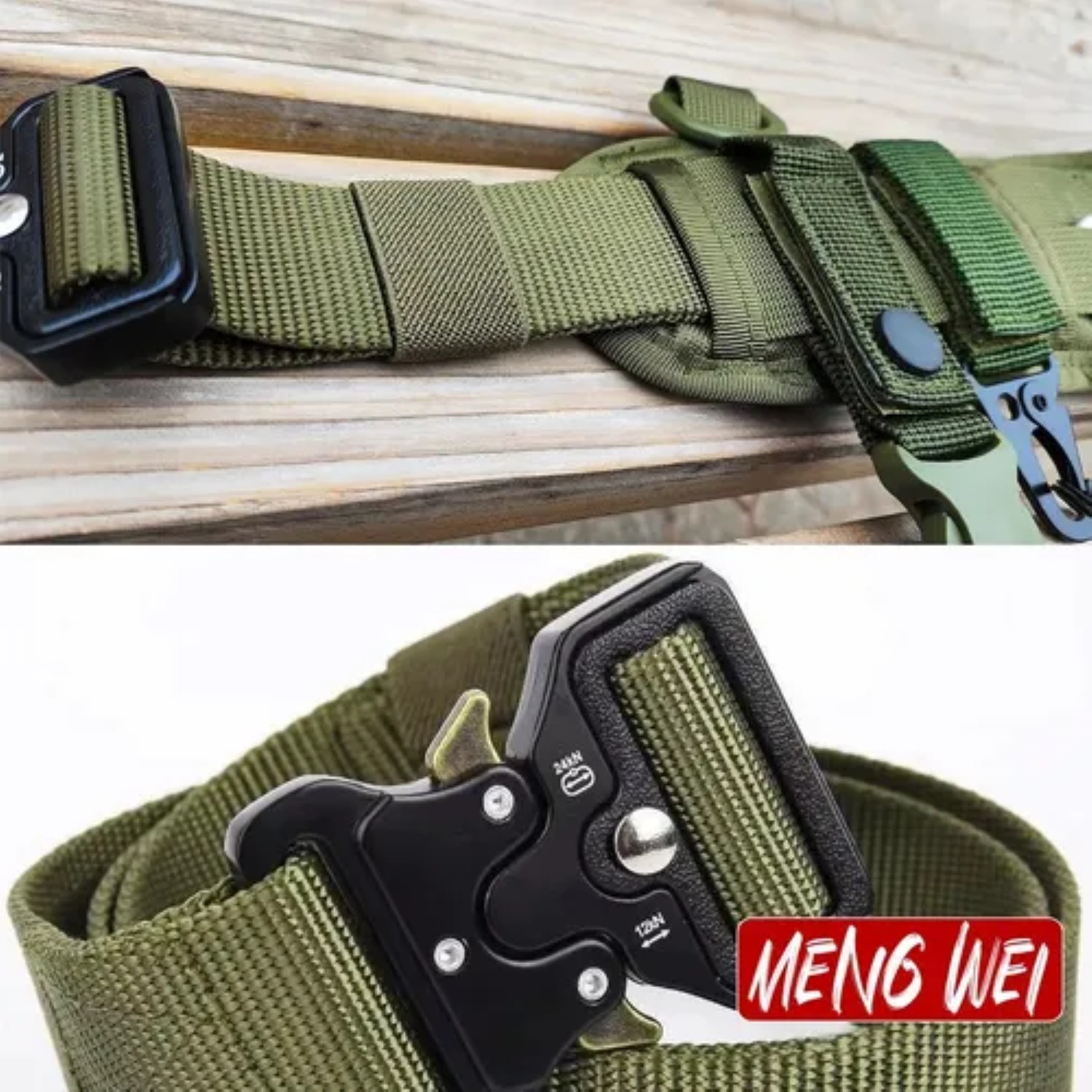 Cinturon Tactico Militar Ajustable Durable 125 Cm 8 pz Verde Militar image number null