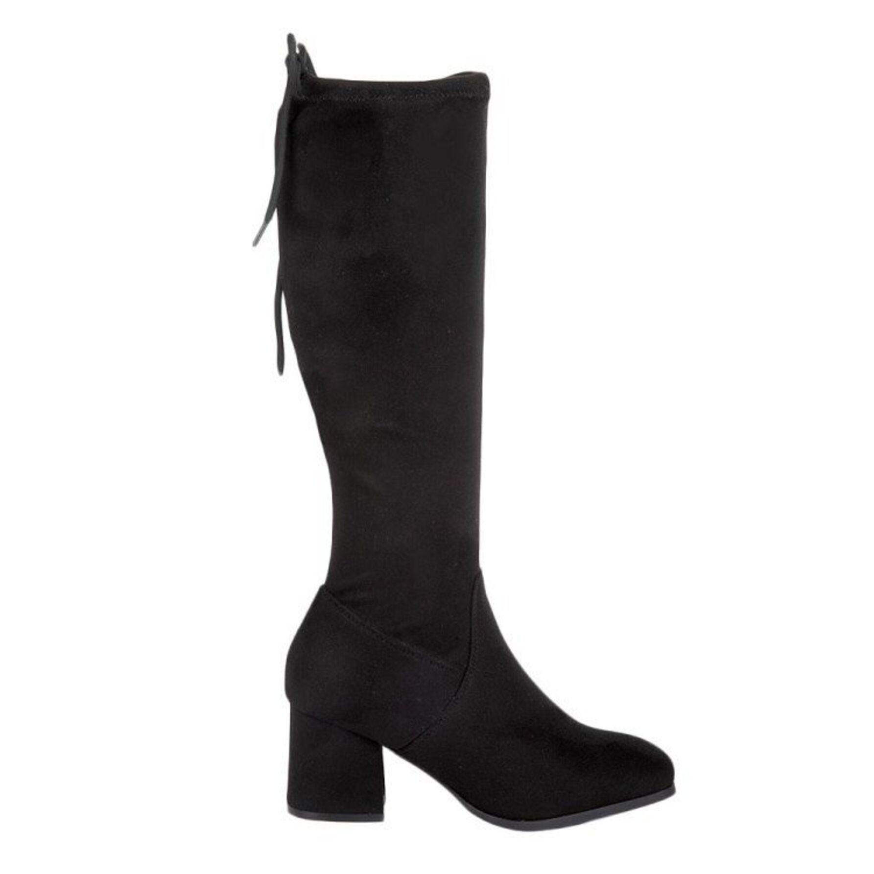 Bota de mujer, con tubo alto, suela track y doble hebilla, acabado napa, color negro, mod. 1224177 image number null