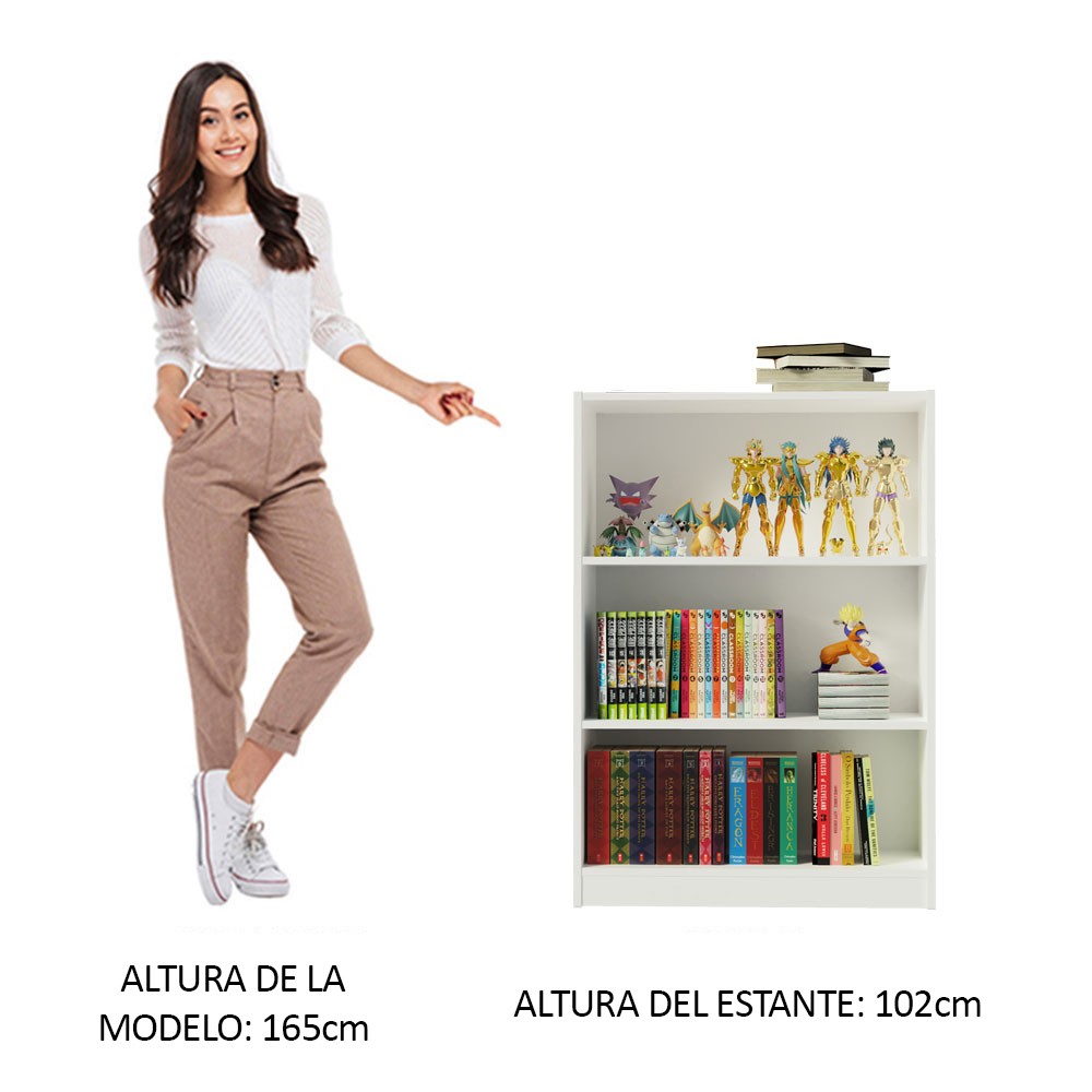 Estante Librero Organizador Madesa 6907 y 3 Nichos Blanco 1 image number null