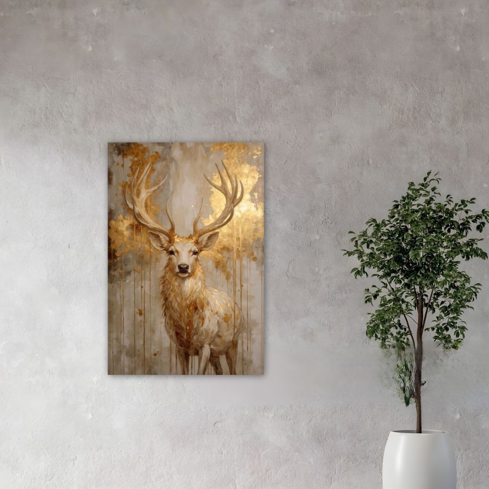 Cuadro Decorativo Animal 40x60cm Venado Ocre Impreso image number null