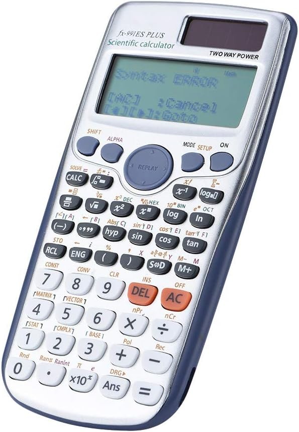A ciciglow Calculadora Cient&iacute;fica Port&aacute;til con Funciones 417, Pantalla S&iacute;ncrona de Libros de Texto para Estudiantes y Trabajadores de Oficina, Material Duradero - Negro. image number null