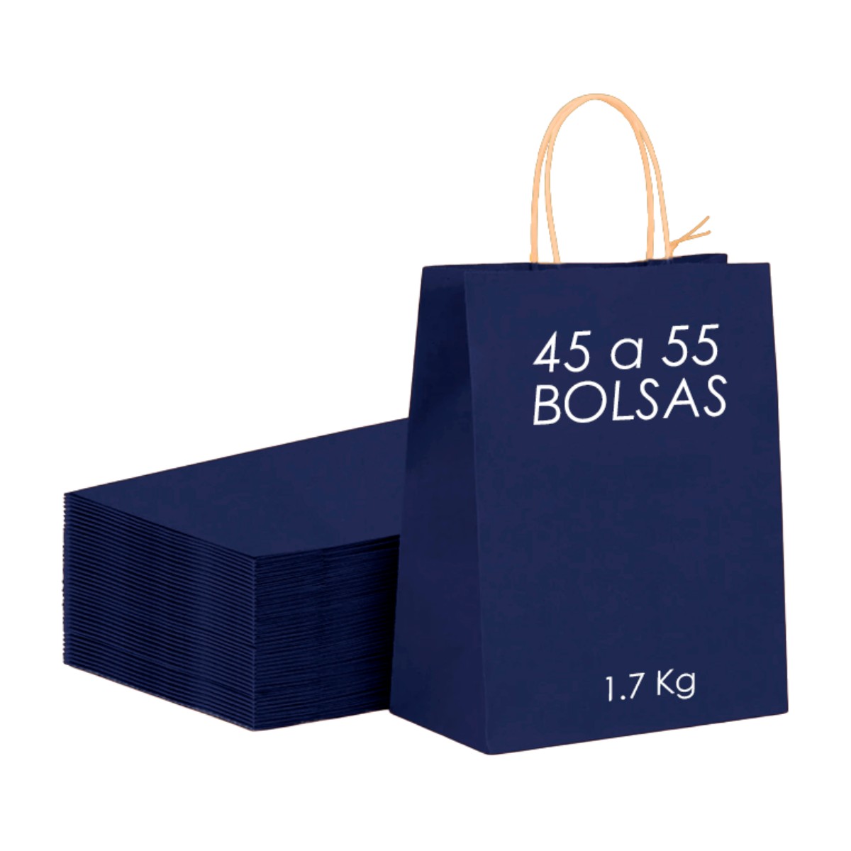 Kit de 45 a 55 Bolsas de Papel Kraft Azul, Bluelander image number null