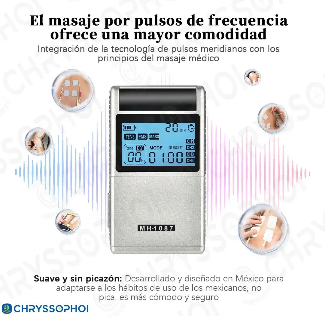 Electroestimulador Muscular 4 Canales 48 Modos 16 Electrodos GRIS image number null