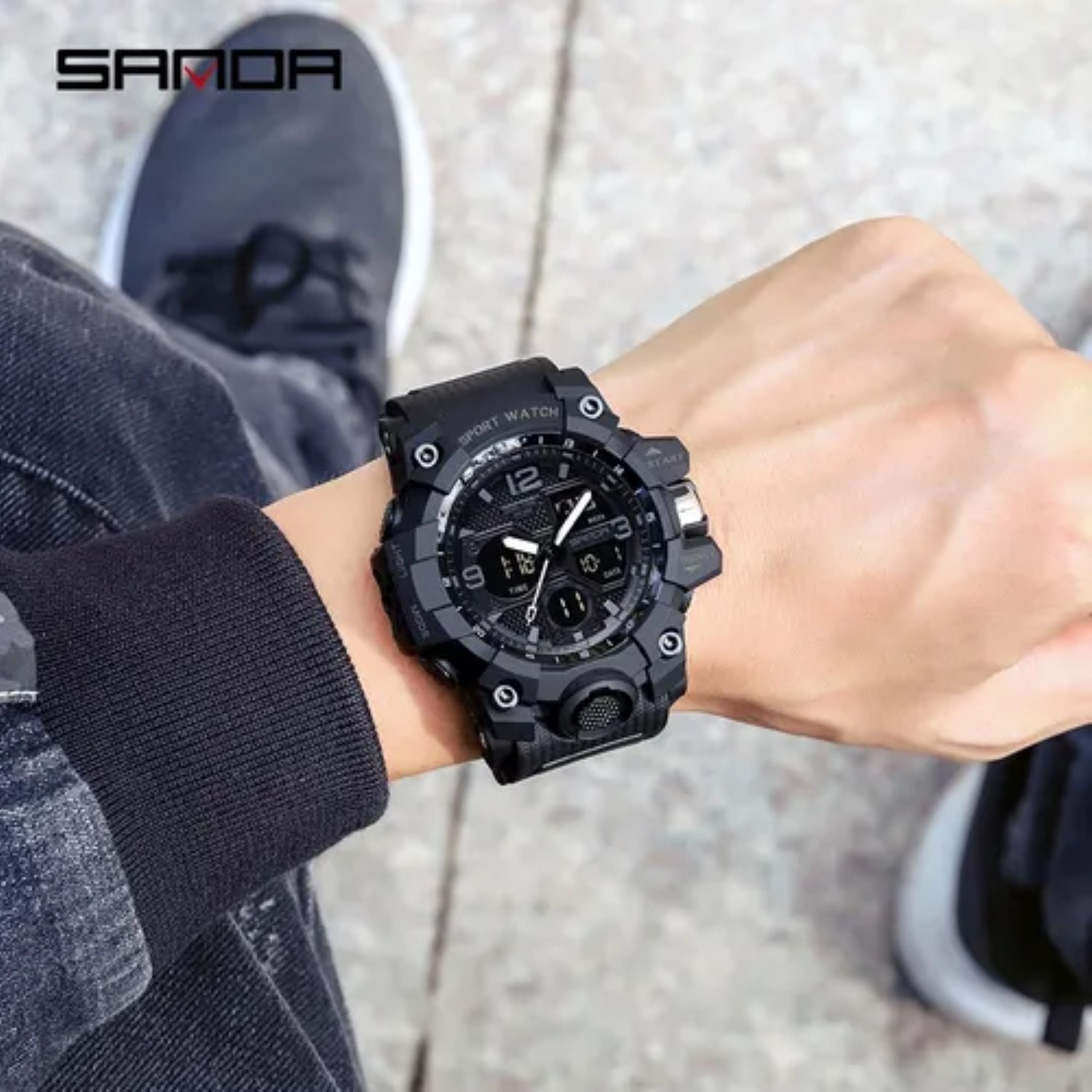 Reloj De Hombre Digital Analogo Deportivo Impermeable negro image number null