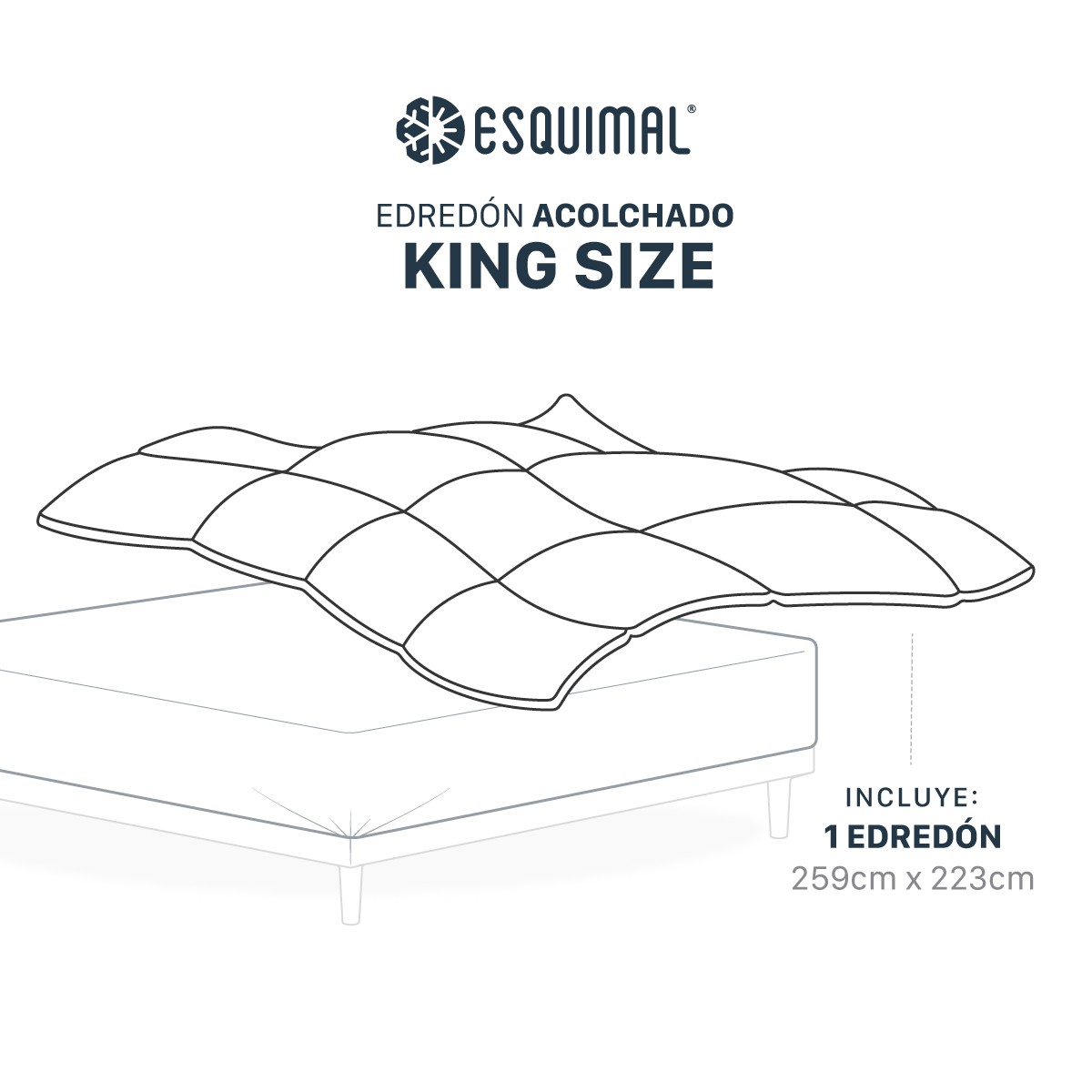 Edred&oacute;n Acolchado Duvet King Size Hipoalerg&eacute;nico Taupe ESQUIMAL. image number null