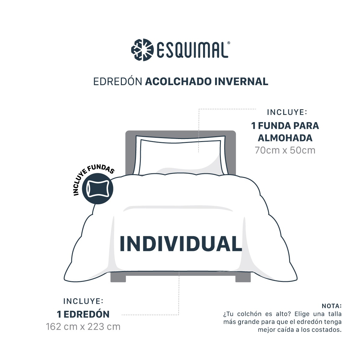 Edred&oacute;n Invernal Cobertor Individual + Fundas Terracota ESQUIMAL image number null
