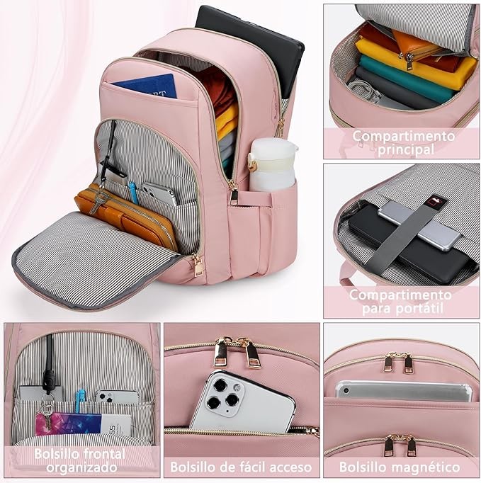 A Mochila port&aacute;til para Mujer Mochila de Viaje de 15.6 Pulgadas con Puerto USB image number null