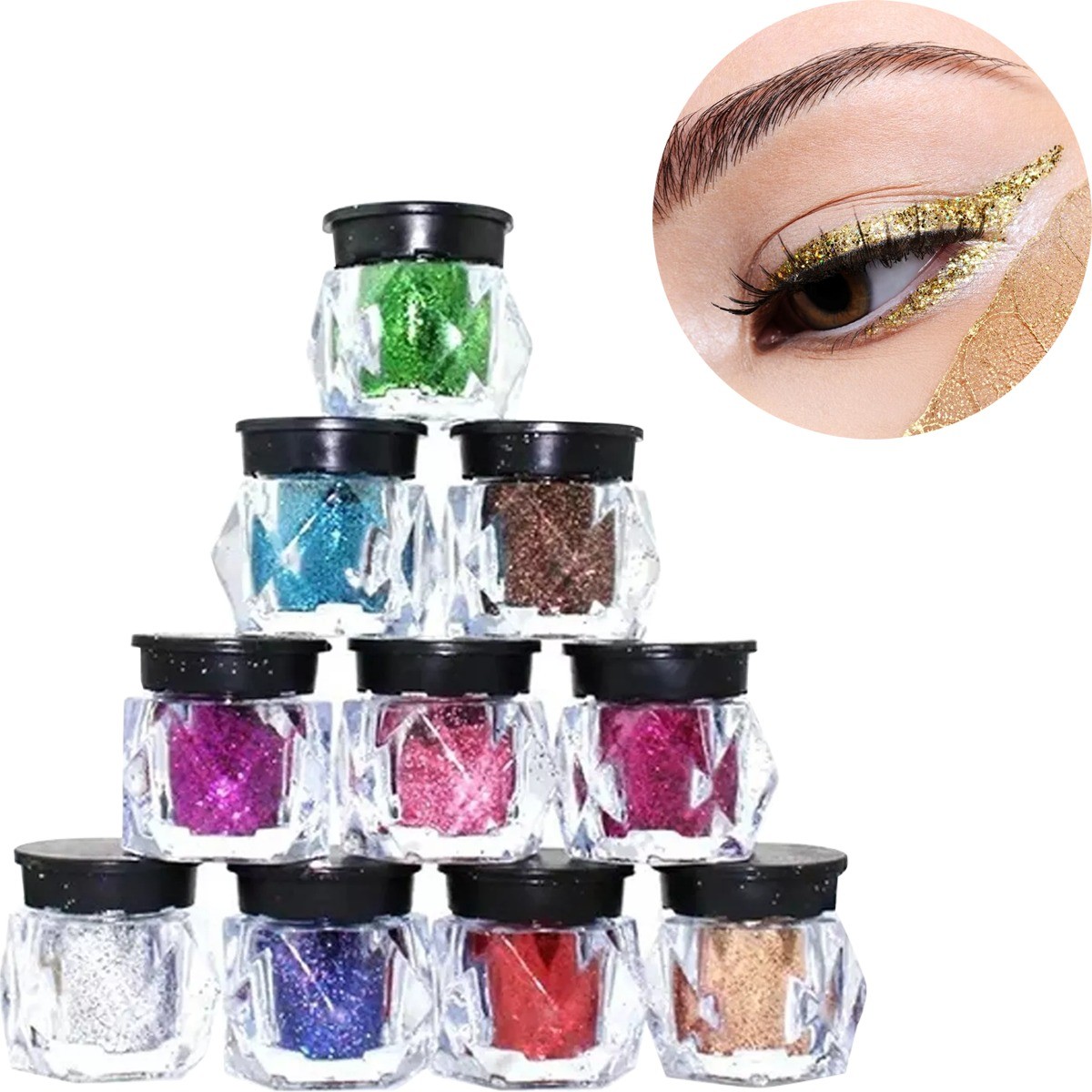 Glitter Brillos Purpurina Diam Para Ojos U&ntilde;as Cuerpo 12 Pzas image number null