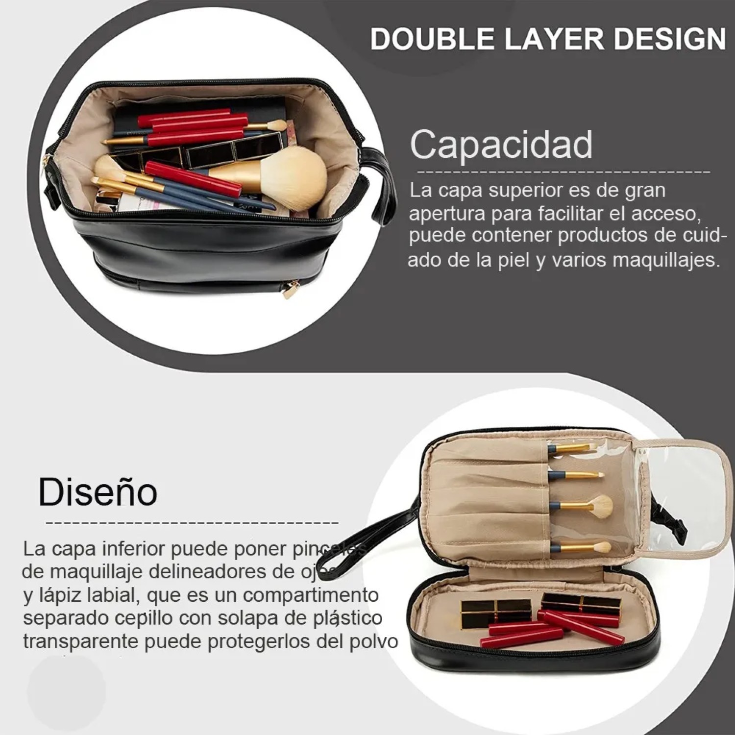 Neceser Cosmetiquera Profesional Maquilla Impermeable Negro image number null