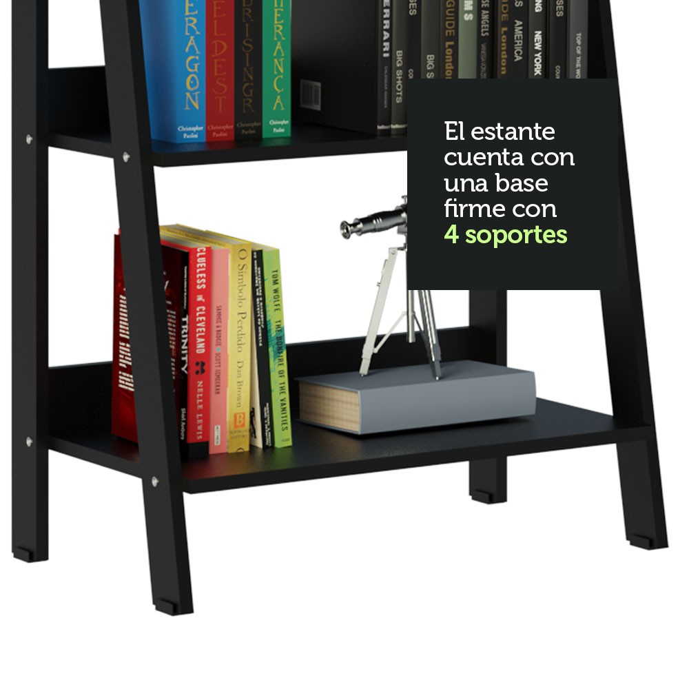 Mueble Biblioteca Librero Madesa Con 4 Niveles Negro 1 image number null