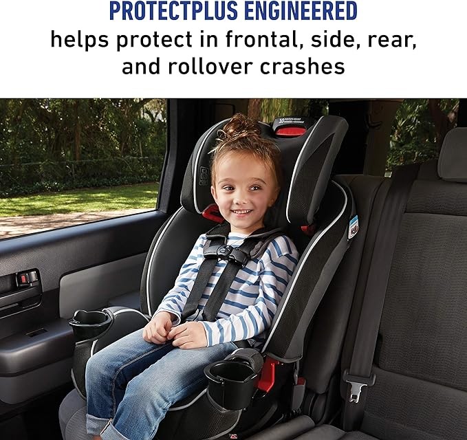 A Graco Slimfit - Asiento de coche 3 en 1, dise&ntilde;o delgado y c&oacute;modo, ahorra espacio en tu asiento trasero, Darcie. image number null
